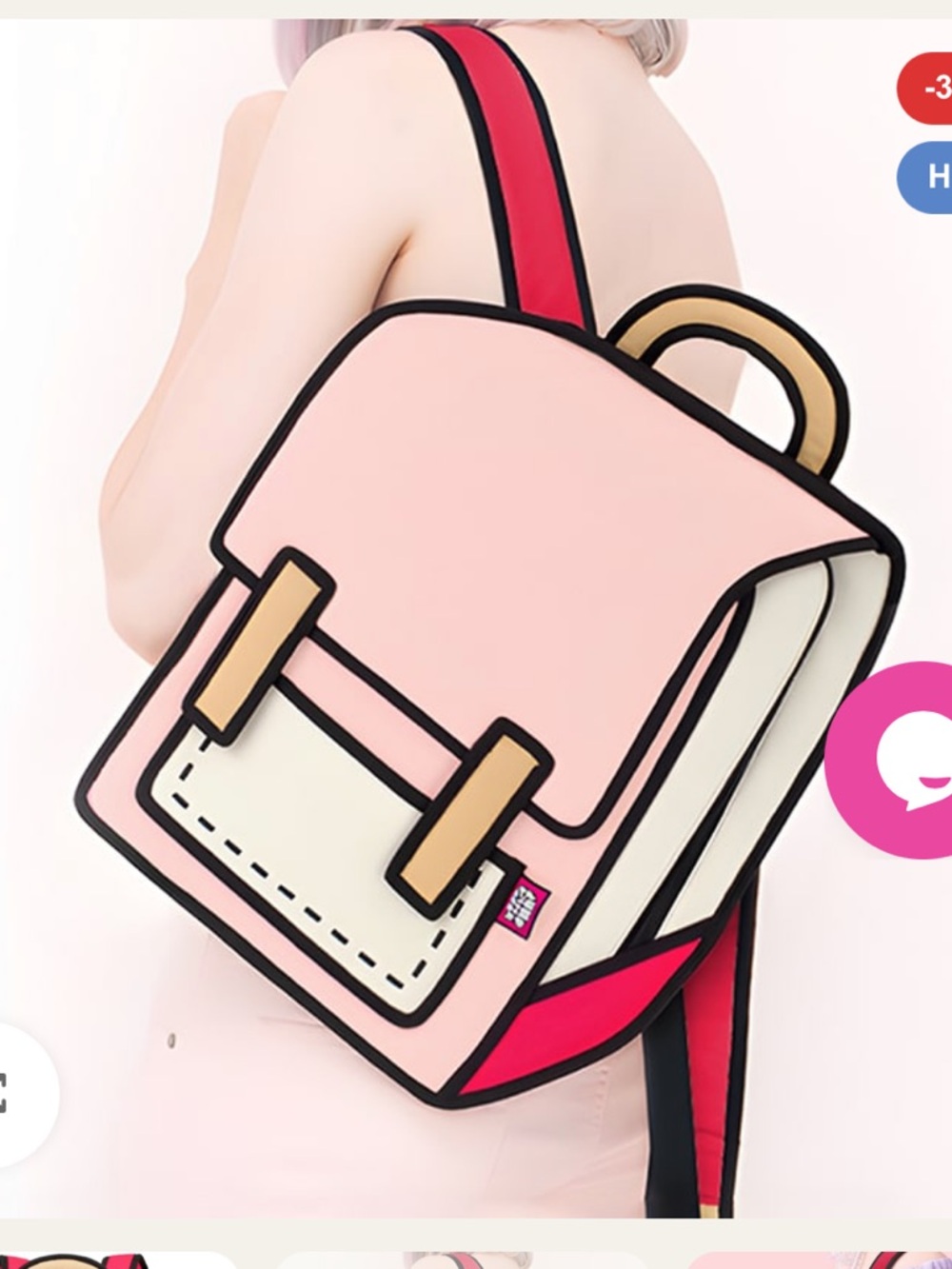 Classic Spaceman Cartoon Backpack – Fun 2D Bag JumpFromPaper